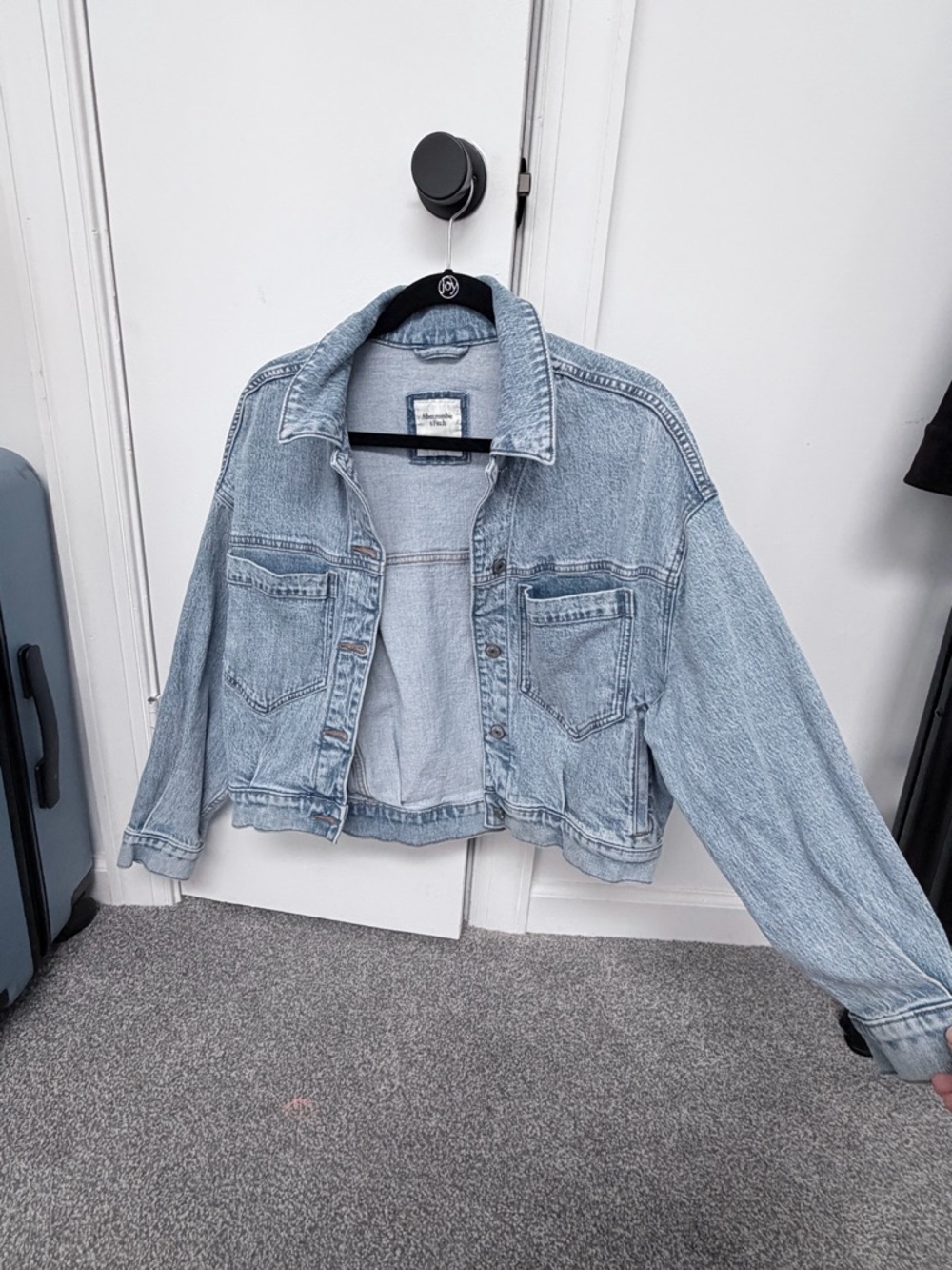 Abercrombie & Fitch Light Wash Denim Shirt Jacket